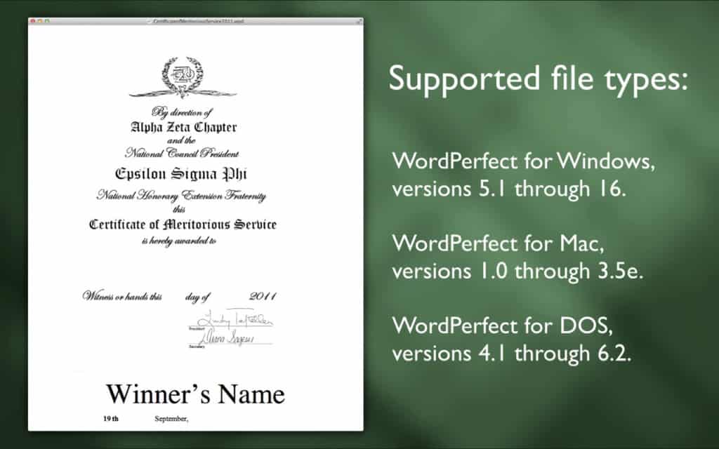convert word perfect for mac